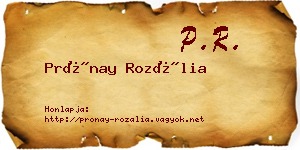 Prónay Rozália névjegykártya