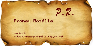 Prónay Rozália névjegykártya