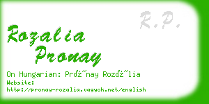 rozalia pronay business card